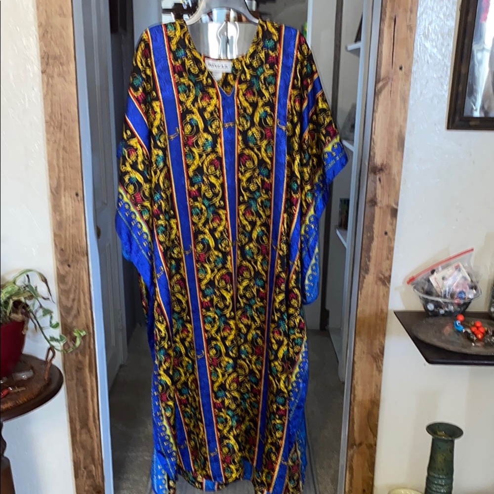 Vibrant Multicolor Kaftan Dress vintage Winlar one size fits all